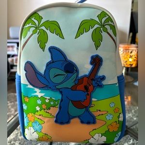 Loungefly Disney Lilo & Stitch playing Ukulele on Beach Mini Backpack
